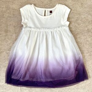 Tea Collection Dress Girls 18-24M Purple White Tulle Ombre Tutu Party Birthday